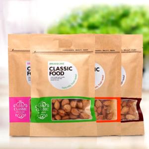 China Food grade customized Kraft Paper Packaging with clear window , FDA / SGS wholesale