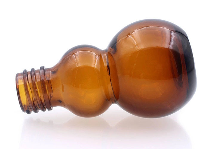 Brown Cosmetic Glass Bottles , Amber Glass Cosmetic Jars OEM Service