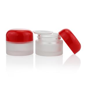 China Frosted Glass Jar Mini Eye Cream Container Packaging 15g 15ml Round Glass Jar wholesale
