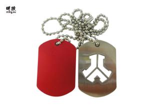 China Cut Out Logo Red Dog Identification Tags , Cute Metal Puppy Name Tags wholesale