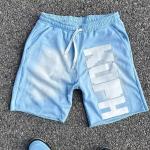 Drawstring Closure Customized Cotton French Terry Sun Faded High Waist Shorts