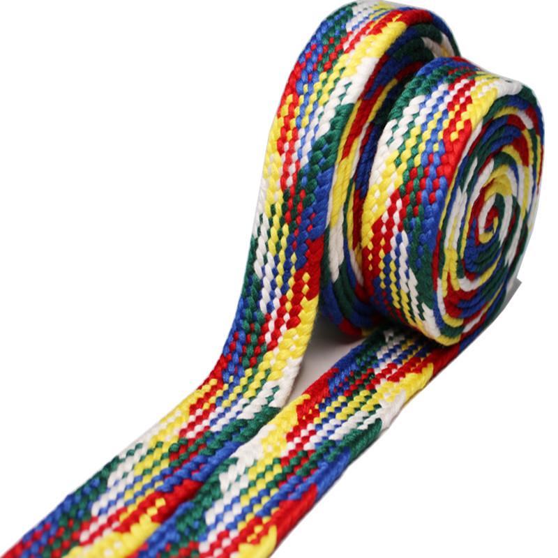 Custom Color Thick 30mm Flat Tube Braided Polyester Cord For Garment