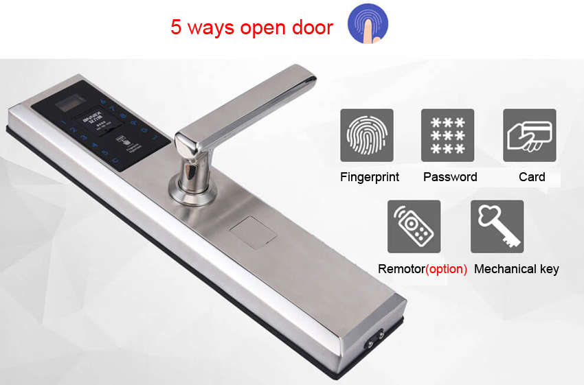 304 stainless steel fingerprint door lock black color available