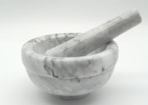 China Glossy Stone Pestle Mortar Grey Color Easy Cleaning OEM Acceptable wholesale
