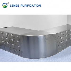 China 2200 * 350 * 600 Brushed Dull Polish Stainless Steel Shoe Stand With lockers wholesale