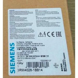 China SIEMENS 3RW4028-1BB14 SIRIUS SOFT STARTER S0 38 A, 18.5 KW/400 V, 40 °C 200-480 V AC, 110-230 V AC/DC SCREW TERMINALS wholesale