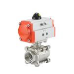 1.6MPa Pn1.6MPa DN8-DN100 Threaded 3 PC Stainless Steel Pneumatic Actuator Ball