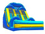 Blue Color Huge outdoor Two Lane Inflatable Slide For Rentals