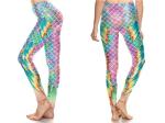 Durable Halloween Mermaid Leggings Scratch Resistant Moisture Absorption Fabric