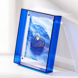 China Home Decor Blue Double Sided Acrylic Photo Block Shadow Box Frame 8''X 12'' wholesale