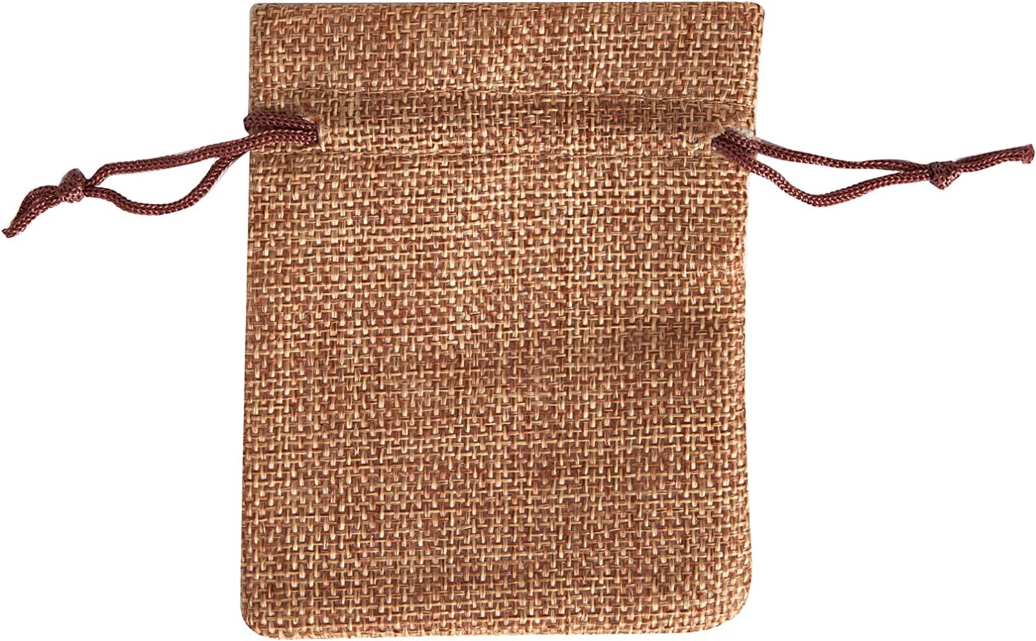 3x4 Inch Linen Burlap Bags with Drawstring Reusable Jewelry Pouches Craft Gift Bags for Christmas