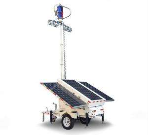 China Portable LED Solar Lighting Tower Solar Wind Hybrid System Trailer Mobile Energy Vehicle on sale
