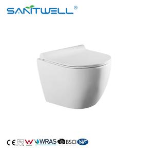 China Rimless flushing ceramic wall hanging wc white color for bathroom wholesale
