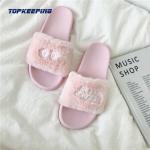 OEM ODM Acceptable Slip On Womens Furry Slide Slippers