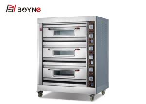 China Hotel Stainless Steel Three Deck Industrial Baking Oven for baking bread ,cookie, and french bread and so on. wholesale
