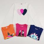 Fashion Style Children Girl Tshirt with Sequins Embroidery Application and Soft