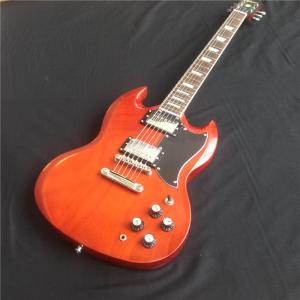 China New arrival orange SG electric guitar with silvery accessories from China supplier wholesale