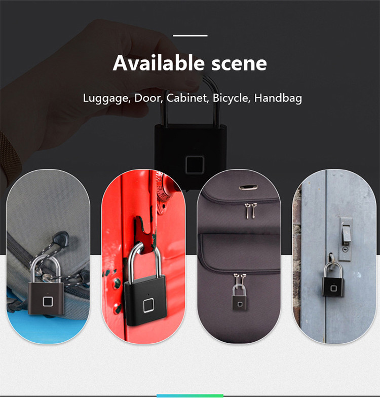 Anti Dust Heavy Duty Smart Padlock Stainless Steel Waterproof Fingerprint Padlock