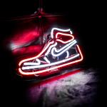 14" x 8.5" Neon Jordan Sneaker Signage Shoe Glass Acrlic Neon Sign