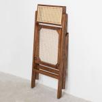Restaurant Hotel Nordic Modern Natural Rattan Foldable Solid Wood Dining Chair