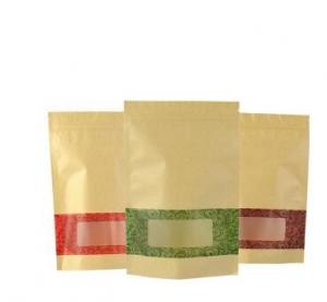 China 100% Security Food Grade Custom Window Design Stand Up Wax Paper Bags White For Food wholesale