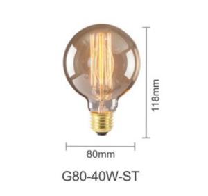 China 1800k Edison Filament Bulbs 40 Watt Globe Filament Light Vintage G80 wholesale