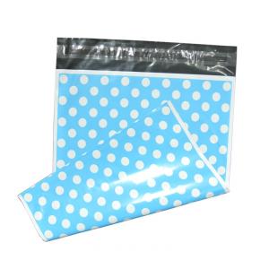 China 2.5 mil 9x12inch Blue Polka Dot Nice Printing Poly Mailers Mailing Bags Poly Bags on sale
