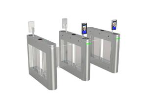 China Laser Cutting RS485 SUS304 Swing Barrier Glass Gates 350mm Width wholesale