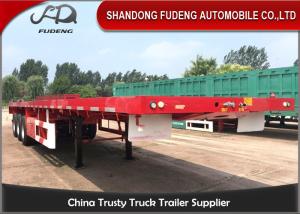 China Tri axle flat bed 40ft Container Semi Trailer With Front Fence optional wholesale