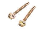 DIN7504K Yellow Chromated Steel Hexagon Flange Head Self Drilling Screws With