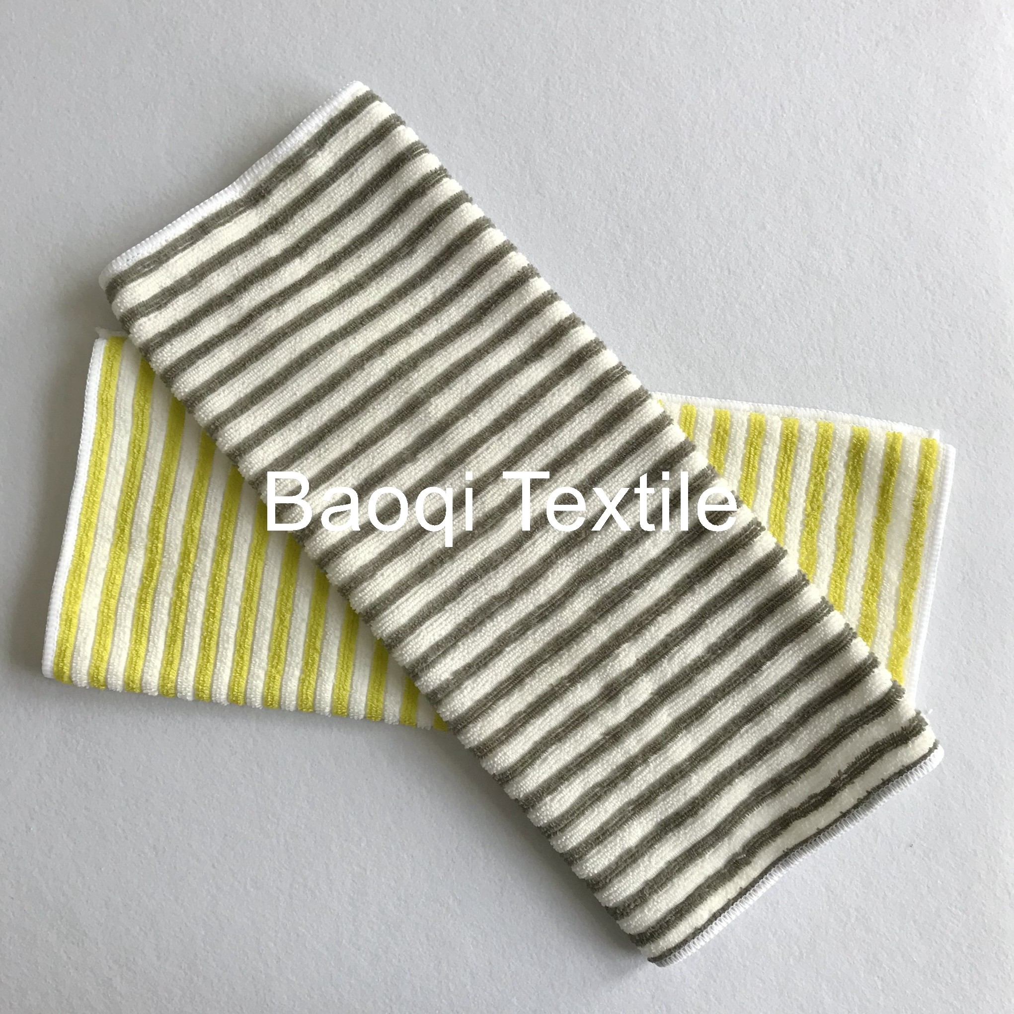 Coloed size 40*40cm microfiber stripe towel polyester plain cleaning towel/ wholesale microfiber dish towels for kitchen