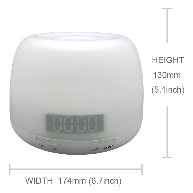 Working Time Settable 400ml Aroma Diffuser With Alarm Clock