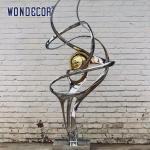 Outdoor large metal art decoration abstract ribbon stainless steel sculpture