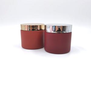 China Brown Color Body Scrub Cosmetic Cream Jar 30ml With Plastic Spoon wholesale