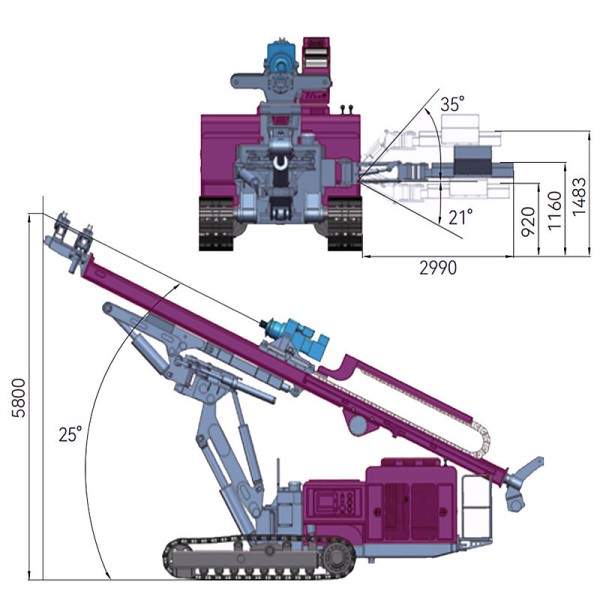 Surface Blast hole Drilling Rig High Efficiency DTH Drilling Rig Crawler Drilling Machine