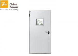 China BS Certified White Color 90 Minute Insulated Fire Door With Vision Panel on sale