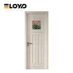 Double Sidelites Interior Glass French Doors Wood Finish Aluminium