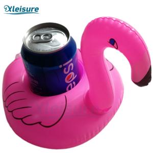 China plastic portable pink flamingo pool floating custom inflatable glass holder float drink coaster wholesale