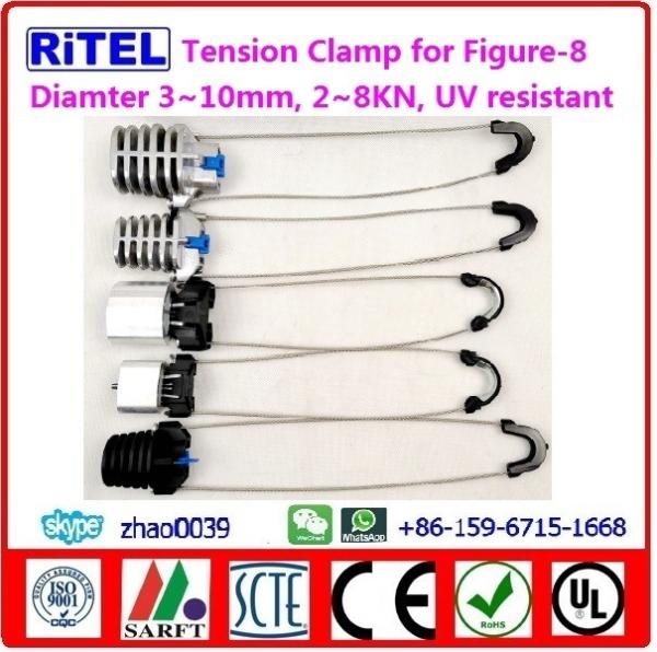 3KN high strength anchor tension clamp for Figure-8 fiber optic cable PAM-05, PA