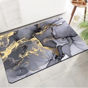 China Soft Diatom Mud Bathroom Waterproof Carpet Light Luxury Marble Pattern 40*60cm wholesale