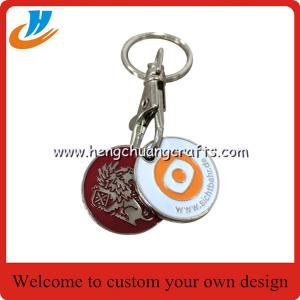 China K003 metal trolly coin keychain with custom logo&shopping cart coin holder keychain wholesale