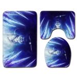 Wild Animal Toilet Seat Cushion Tiger Leopard 3pc Bathroom Rug Set