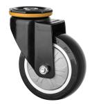 Black PU Caster With Bolt Hole 4 Inch