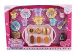 23 Pcs Plastic Cookies Tea Set Fun Toys For Kids W / Big Plate Spoons Cups