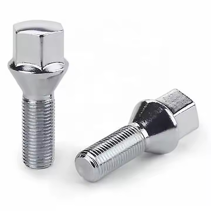 1/2x20 Wheel Bolt Lug Solid Chrome Stud Conical Seat 60 Degrees 610456 For BMW, BPW