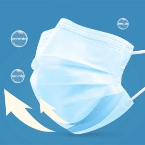 China Highly Fit Blue Disposable Earloop Face Mask With 95% Filtering Efficiency wholesale