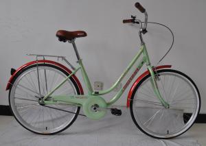 China CE standard hi-ten steel 26 inch elegant city bike for lady with single speed with basket wholesale