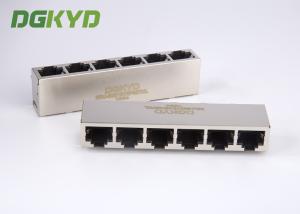 China Metal shield ganged 6 port rj45 keystone jack 8P8C without LED tab down wholesale