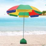 Large Windproof Beach Umbrella With Nestle Cotton Fabric Raffia Pepsi Flower