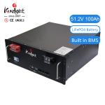 BMS Solar Energy Lithium Battery Pack LiFePO4 51.2V 100ah Home Battery Storage